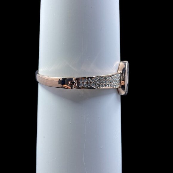 Ginger Snaps Rose Gold Crystal Bracelet Snap Jewelry Coquette Glam Statement - Picture 6 of 8